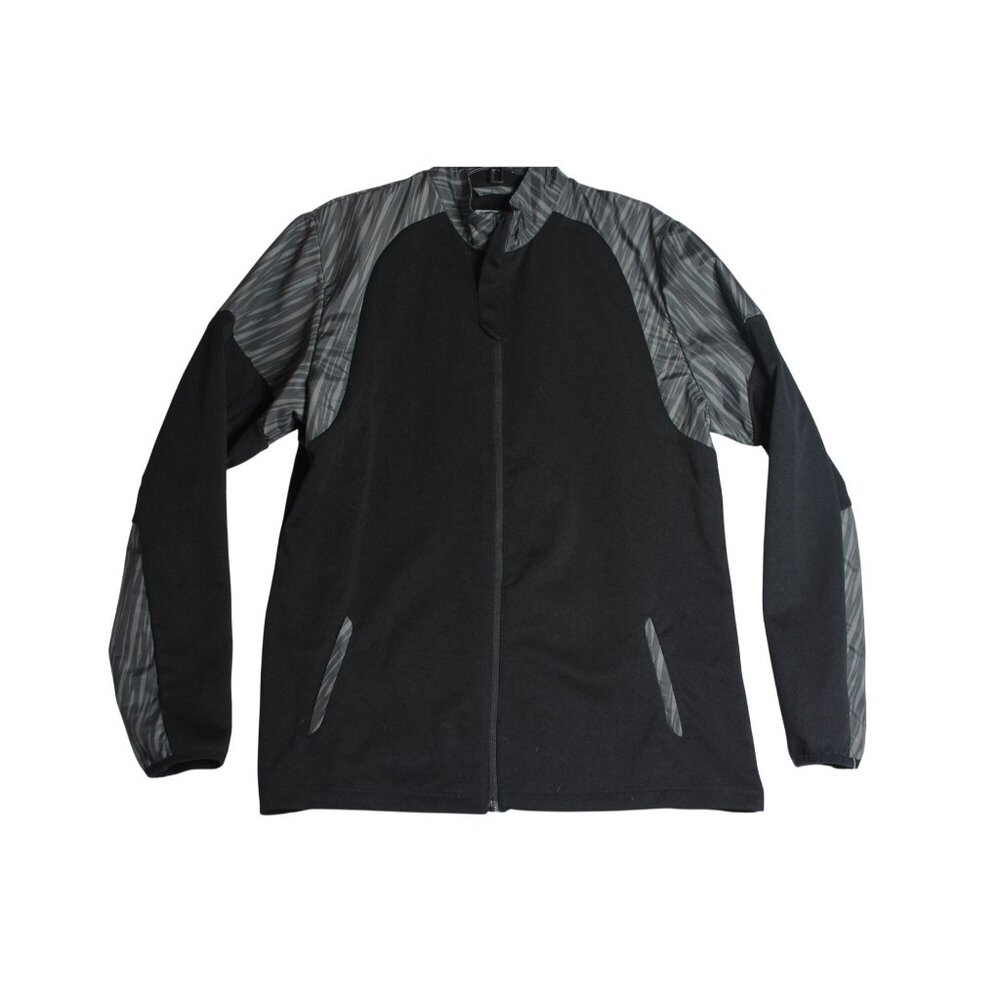 Augusta Sportswear Black Grey Full Zip Fleece Jacket Ladies Large